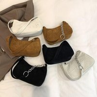 Solid Color Simple Corduroy Bag Women's Spring/Summer New Western Style Shoulder Small Square Bag Popular Fashion Underarm Bag