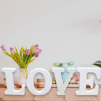DIY Slogan Logo Letter 15CM White PVC Alphabet Personalised Name Design Art Craft Free Standing Wedding Party Home Decor