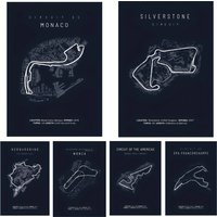 F1 Slot Monaco Track Circuit Map Canvas Print Poster Nordic Formula Motorsport Race Movie Posters Wall Art Home Decor Poster