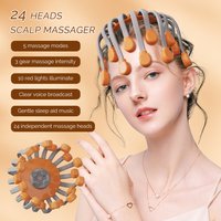 24 Heads Octopus Claw Head Massager Electric Scalp Massager 24 Point Vibration Massage Scratcher Bluetooth Music Relaxation