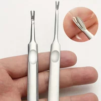 Professional Silver Stainless Steel Finger Cuticle Cleaner Fork Pusher Nail Art Tools Manicure Pedicure Tools Dead Skin Re