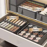 Foldable Underwear Storage Box,Washable Compartmentalized Sock Underwear Storage Box,Multifunctional Fabric Storage Box,3 Sizes