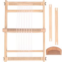 QJH Wooden Multi-Craft Weaving Loom 19.6'L X 15.3'W Warp Frame Loom Heddle Bar for Weave Board Weaver Tapestry Kids Beginner image 4