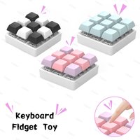 9 Key Mechanical Keycap Fidget Keychain toys - Office study Stress Relief Finger Toy - Gift for Adults & Kids