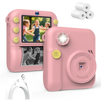 Instant Print Camera 2.8 Inch Large Screen HD Digital Video Camera for Kids Outdoor Zero Ink Portable Print Toy Camera Kid Gift