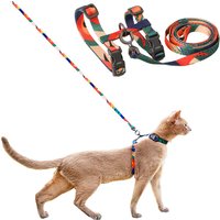 Cat Harness and Leash Set Cats Escape Proof Adjustable Kitten Harness for Large Small Cats Lightweight Soft Pet Safety Harness