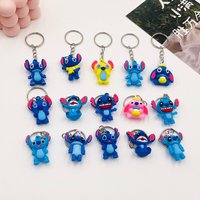 10Pcs/Lot random 2.5-4.5cm Cartoon Keychain Lilo & Stitch Cute Doll Keyring Ornament Key Chain Car Kids Gifts