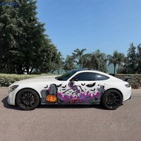 2pcs Skateboard Skeleton Car Sticker Full Body Decal Decoration Scratches Protect Car Sticker Waterproof Car Vinyl Wraps