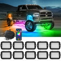 MICTUNING 8 Pods Y1 Extensible RGB+IC LED Rock Lights Kit, Multi-colour Decorative Lamps Kit With APP Control Led Wireless Car