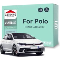 10Pcs Canbus For Volkswagen VW Polo MK6 VI AW1 BZ1 2018 2019 2020 2021 2022 2023 Car LED Interior Light Bulb Kit Reading Trunk
