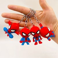 Marvel Superhero Spiderman Three-dimens Keychains Cute Figure Keyrins for Bag Spider Man Silicone Pendant Keyholder Jewelry Gift