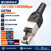 ZoeRax 10er-Pack RJ45 Cat8 Cat7 Cat6a-Steckverbinder, werkzeuglose, abgeschirmte Ethernet-Endstecker aus Zinklegierung für 23AWG SFTP-Kabel