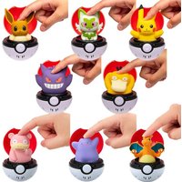 Authentic Po-Elf Balls Pidgeotto, Gengar, and Snorlax Bounce-and-Squeeze Keychain Figurines Model Ornament