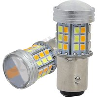 2PC Switchback White yellow 1157 LED Bulbs For Chevy and Ford Mustang Backup Add-On Rear Fog Light Reverse/Tail Brake Light