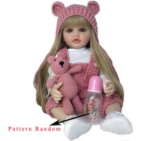 BZDOLL 55cm 22inch Lifelike Reborn Baby Girl Doll Soft Silicone Long Brown Hair Realistic Princess Toddler Bebe Birthday Gift