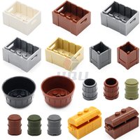City Figure Container Accessories Building Blocks Crate Food Barrel Box Treasure Chest 4738 30150 MOC Bricks Toys Friends Parts