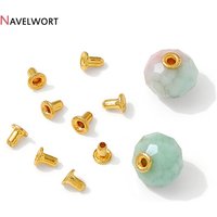 14K Gold Plated Brass Metal Beads Plug Pearl Hole Plug Caps For Pearl Necklace Making Accessories DIY Jewelry Making Materials