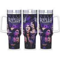 Stainless Steel Tumbler Rhea Ripley Wrestling Mugs Cup With Straws Beach Cold and Hot Water Bottle Portable Large Coffee Mug