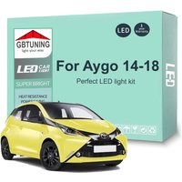 6Pcs Car Accessories For Toyota Aygo MK2 2014 2015 2016 2017 2018 Canbus Vehicle Dome License Plate LED Interior Light Bulb Kit