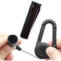 1PCS Lighter Holder Sleeve Clip With Smoking Accessories Carabiner Windproof Lighter Protective Cover Retractable Keychain