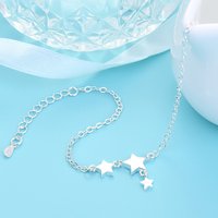 Buyee 925 Sterling Silver Female Fashion Anklets Elegant Star Simple Anklets for Women Fashion Fine Jewelry Chain Gift