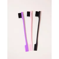 Dual-Use Eyebrow Brush & Stray Hair Comb – Boar Bristle, Flyaway Tamer, Hair Finishing Tool for Women (3PC)