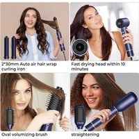 5 in 1 Hair Dryer Brush High Speed Brushless Blow Dryer Negative Ionic Hair Heating Brush Hot Air Styling Comb Auto Hair Curler