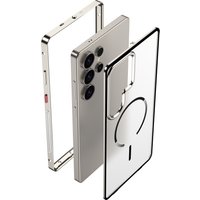 For Samsung Galaxy S25 S24 Plus S23 Ultra Frosted Phone Case Metal Frame Removable For Magsafe Buckle Aluminum Alloy Matte Case