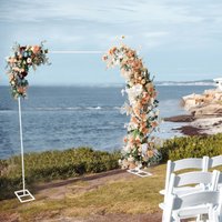2.4*2.4m Metal Wedding Stand, Wedding Backdrop Stand, Wedding Arch Stand for Weddings,Birthday Parties-White