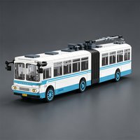 NEW City Series Trolleybus Building Blocks Commuter Bus Retro Car Model Educational Toy for MOC