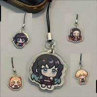 demon slayer anime mobile phone chain cute Zenitsu Tanjiro key chain Nezuko Tokitou Muichiro nine pillars key chain Christmas