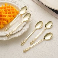 5Pcs Retro Aluminum Alloy Spoon Set Creative Bud Shaped Mini Scoops for Cake Vintage Ice Cream Dessert Coffee Stirring Spoons