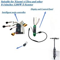 Intelligent Scooter Controller for Xiaomi4 Ultra, 1200W High Power Control Board with Display Panel 24-63V 7-25A with XT60