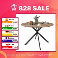 Homcom Ronde Eettafel voor 4 personen Ø120X75 cm Eiken