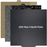 For QIDI Max 4 Build Plate 390x390mm Double Sided Smooth PET PEO and Textured PEI Spring Steel Sheet Heat Bed Strong Adhesive