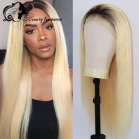 High Quality Brazilian Colored Human Hair Wig Cosplay Ombre 1B 613 Long Straight Transparent 13x4 Lace Frontal Wigs For Women