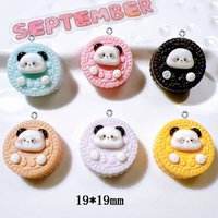 10Pcs Kawaii Panda Cookies Resin Charms Pendants For Jewelry Making DIY Earrings Necklace Bracelet Decoration Accessories