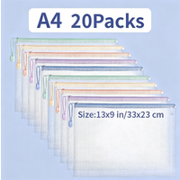 Zipper Mesh Bags A4/A5 Plastic Zipper Bags For Organizing Zipper Mesh Bags Waterproof Clear Travel Bags Office Supplies Document