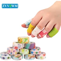 5Pcs/Set Elastic Self Sticking Bandage Wrap First Aid Sprain Elastic Cohesive Bandage Sports Injury Finger Bandage Wrap Adhesive