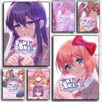 Anime Game DDLC D-Doki Poster Room Decor Waterproof Sticky For Home Bar Wall Art Decoration