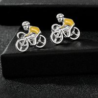 Men's Bicycle-shaped Cufflinks Bike Riding Sleeve Button For Shirt Suit Tuxedo Blouse Decoration