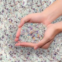 Crystal Chips Stone Crushed Quartz Glass - Fluorite Tumbled Gravel Small Decorative Pebbles Bulk,Vases Filler, Succulent Plants