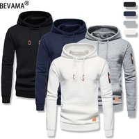 Men's Waffle Pattern Hoodie Autumn/Winter Casual Solid Pullover Warm Sweatshirt Loose Outdoor Sports Hoodie Tops Men's Clothing