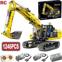 1246pcs Technical Excavator RC Model Building Blocks MOC City Construction Engineering Vehicle Bricks Educational Toys Boys Gift