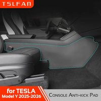 Full Cover Extended PU Anti Kick Pad For Tesla Model Y 2025-2026 LHD Center Console Two Sides Protector Sticker Car Accessories