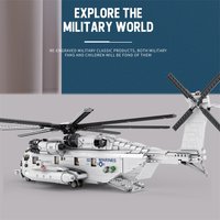 MOC CH-53E Super Stallion Helicopter Building Block Military Fighter Transport Bricks Toys Desktop Ornament Gifts For Boys