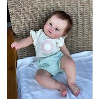 Full Silicone Reborn Baby Doll Rooted Hair Finished Painted Washable Newborn Awake Flexible 3D Skin Tone with Visible Veins Doll