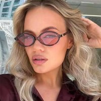 Cute Oval Sunglasses for Women Trendy Small Frame Sun Glasses Ladies Classic Shades Luxury Brand Design Hipster Sexy Eyewear