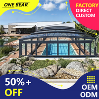 Any Size Custom Electric Driven Aluminum Pool Cover Auto Telescopic Control Dirt Debris Block Outdoor Yard Pool Practical Protec