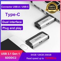 SanDisk Ultra Dual Drive USB Type-C 256GB U Disk USB Flash Drive 64GB OTG 128GB USB 3.1 Pendrive Usb Stick For Phone/Tablets/PC